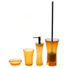 Orange Contemporary 4 Piece Bathroom Accessory Set